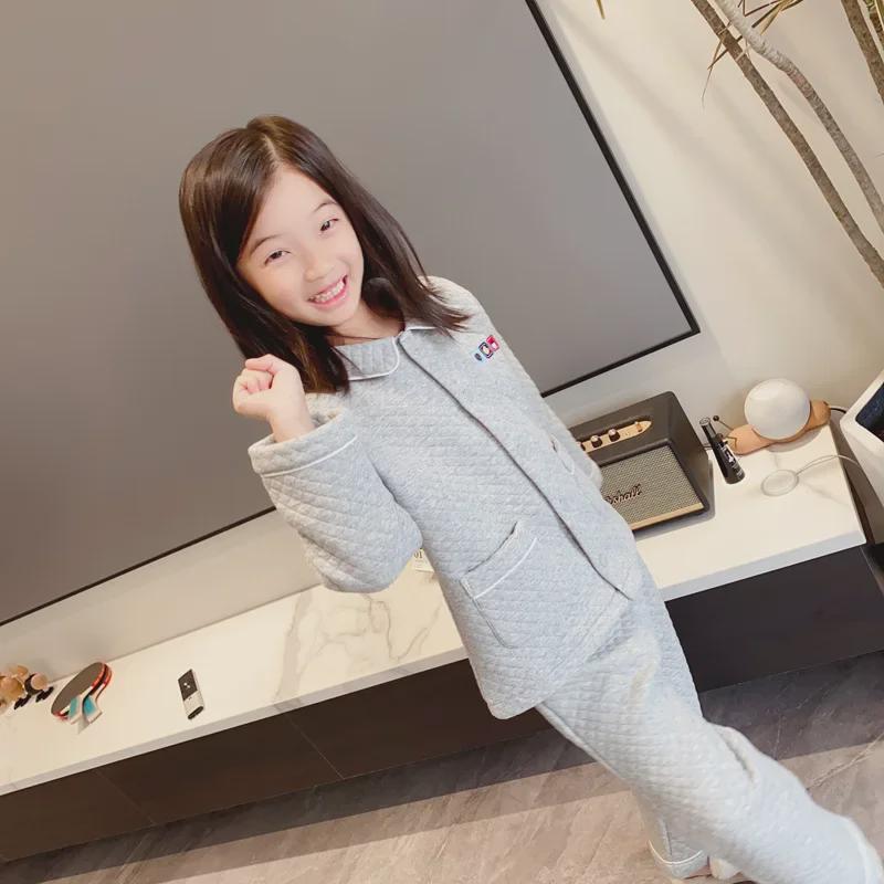 2025 Spring/Autumn Kids' Warm Cotton Home & Outfits - Unisex Thickened Suit