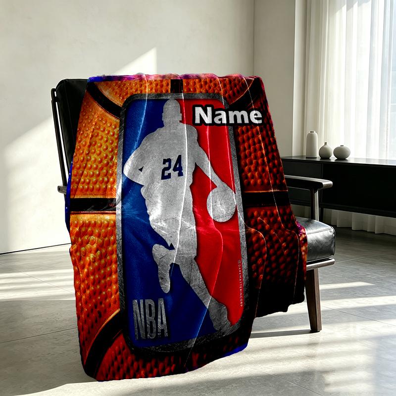 Custom Name Personalized NBA Print Blanket, Home Decor, Bedroom, Sofa, Camping, Couch, Gifts for Birthday Christmas