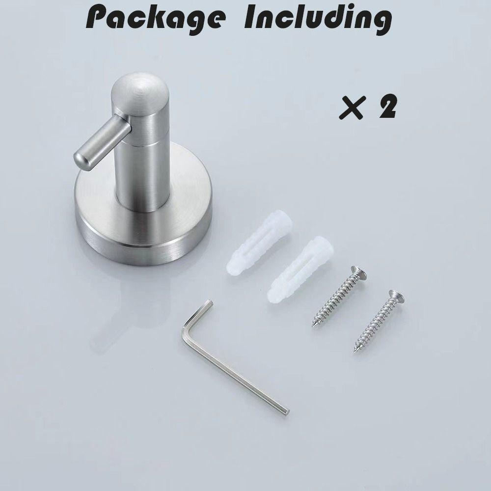 

2Pcs Black Towel Holder Silver Hat Hook Durable and Sturdy Key Hook Kitchen