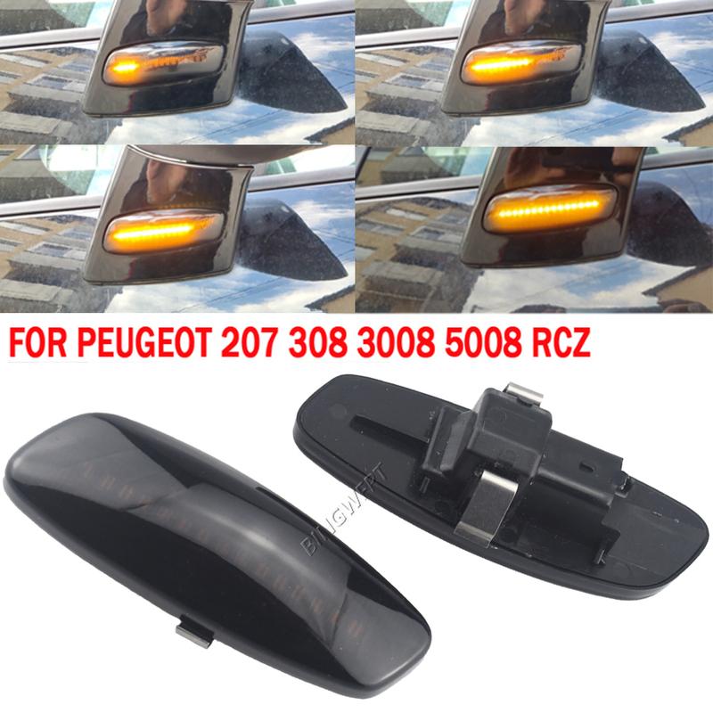 Dynamic Flashing Led Side Marker Turn Signal Light For Peugeot 3008 5008 2009 2010 2011 2012 2013 2014 2015 2016