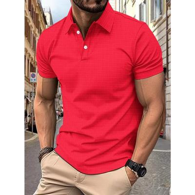 Summer Men's Polos Tops Casual Short Sleeve Lightweight Comfortable Small Square Polo Shirt Men Solid Lapel Top