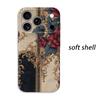 Opulent Premium Vintage Rose Baroque Damask Art Graphic Film Aesthetic Protective Shockproof Bumper Phone Case Cover For iPhone 14 15 16 Pro Max Plus