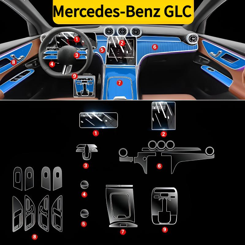 

For Benz GLC 23-26models interior protection Dashboard Multimedia Navigation Transparent Scratch-Resistant Film Modification Left Hand Drive