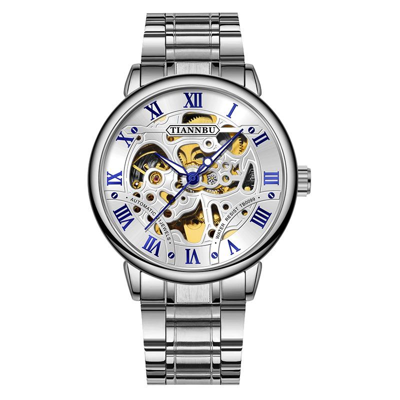 Fully Automatic Mechanical Watch Luminous Watch Hollow Tourbillon Mechanical Watch Waterproof Mechanical Watch Trendy Men'S Watch
