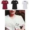 T-shirt Casual in Puro Cotone da Uomo con Stampa Gatto Cartone Animato Estate