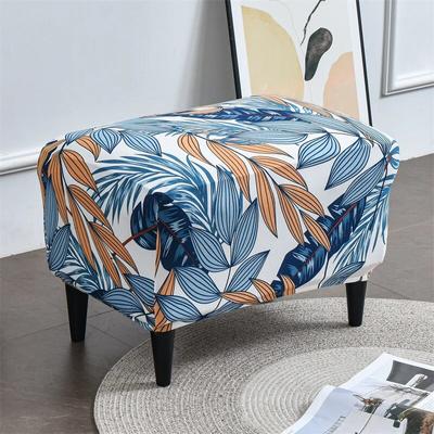 Geometric Wing Back Chair Cover Stretch Floral Spandex Armchair Covers Footstool Single Sofa Slipcovers With Cushion Cover