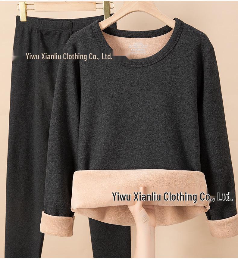 Men’s and Women’s Cozy Velvet Thermal Underwear Set for Autumn and Winter
