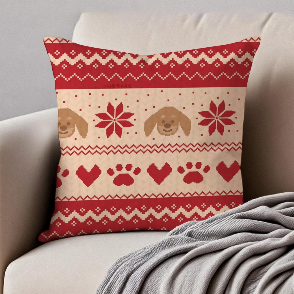 Weihnachtsstimmung Kissenbezug Kissenhülle Milbenschutz Unsichtbarer Reißverschluss Kurzer Plüsch Sofakissen