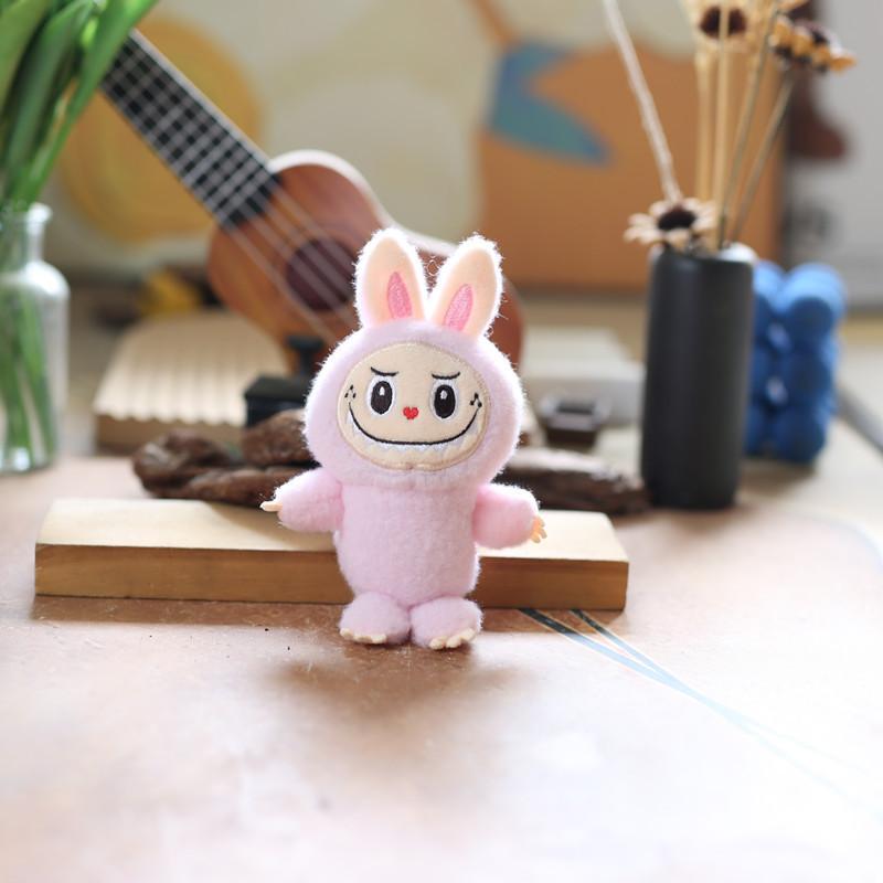Cute Labubu Plush Toy With Pp Cotton Filling For Backpack And Car Decor розовый