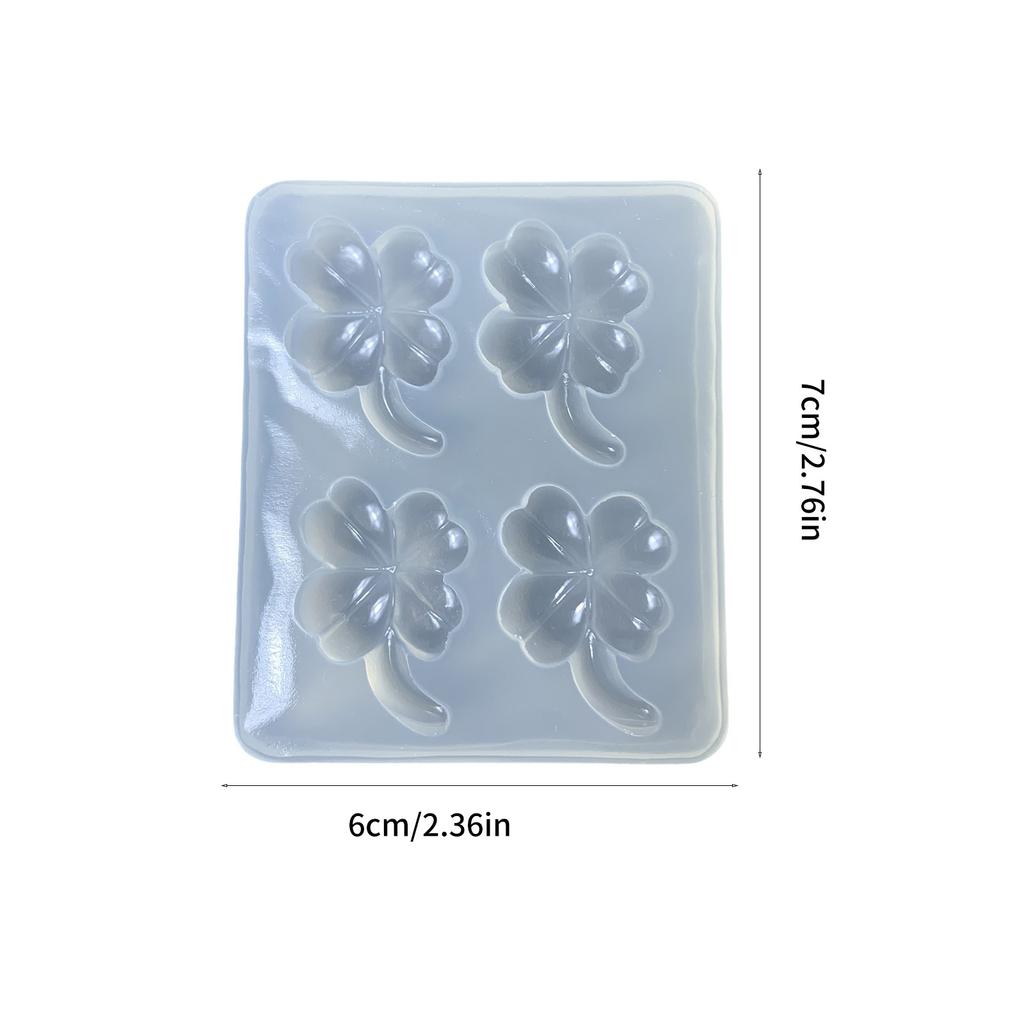 Silikonform Kleeblatt für Resin-Bastelarbeiten Schmuckzubehör DIY Kunstprojekte mit Glücksbringer-Design Leichtes Entformen Spülmaschinenfest