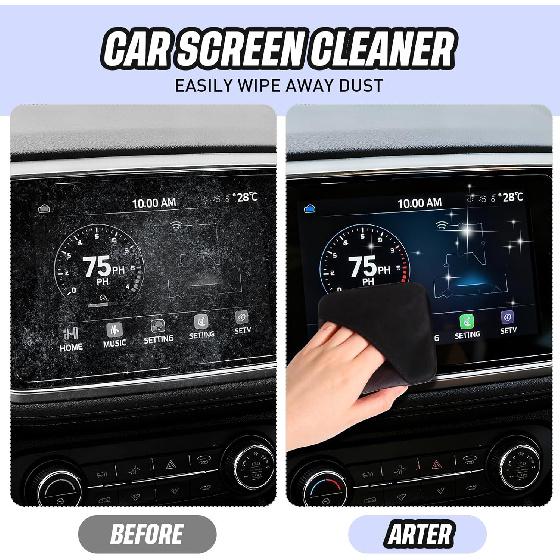 4 Pcs Car Screen Cleaner Car Touch Microfiber Screen Cleaner Cloth Cleaning Wipes Interior Pad for Vehicle Dashboard LCD Accessories 4.13×4.13
