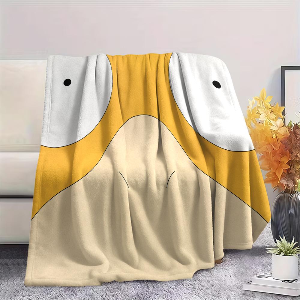 Pokémon Psyduck pattern Flannel Blanket, High quality Comfortable for All Seasons, Home Decor, Warmth and Comfort, Perfect for Gifts.