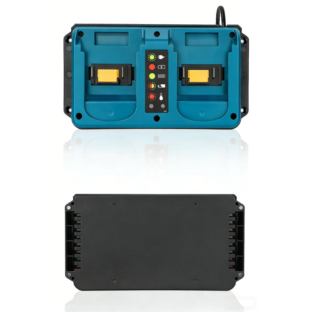 Double Port Battery Charging Base Charging Adapter ABS Texture Suitable for Multiple Tool Batteries with Waterproof Cord