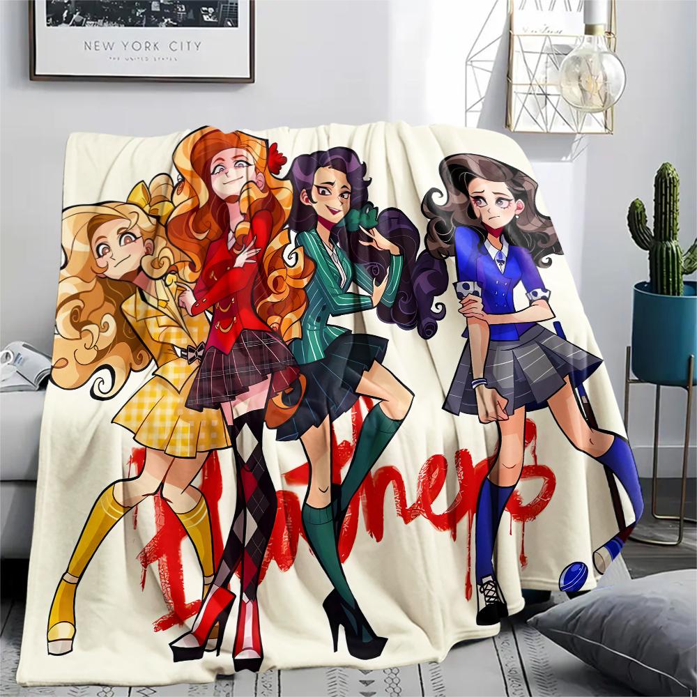 1PC Heathers Print Flannel Blanket, High quality All Seasons, Home Decor, Warmth and Comfort, Perfect for Christmas Gifts