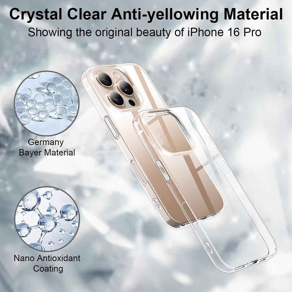 Nárazuvzdorné Silikonové Měkké Ultra Tenké Pouzdro Pro iPhone 16 Pro Max Plus Průhledný Zadní Kryt Pro iPhone 16Pro 16 ProMax 16+ Skořepina