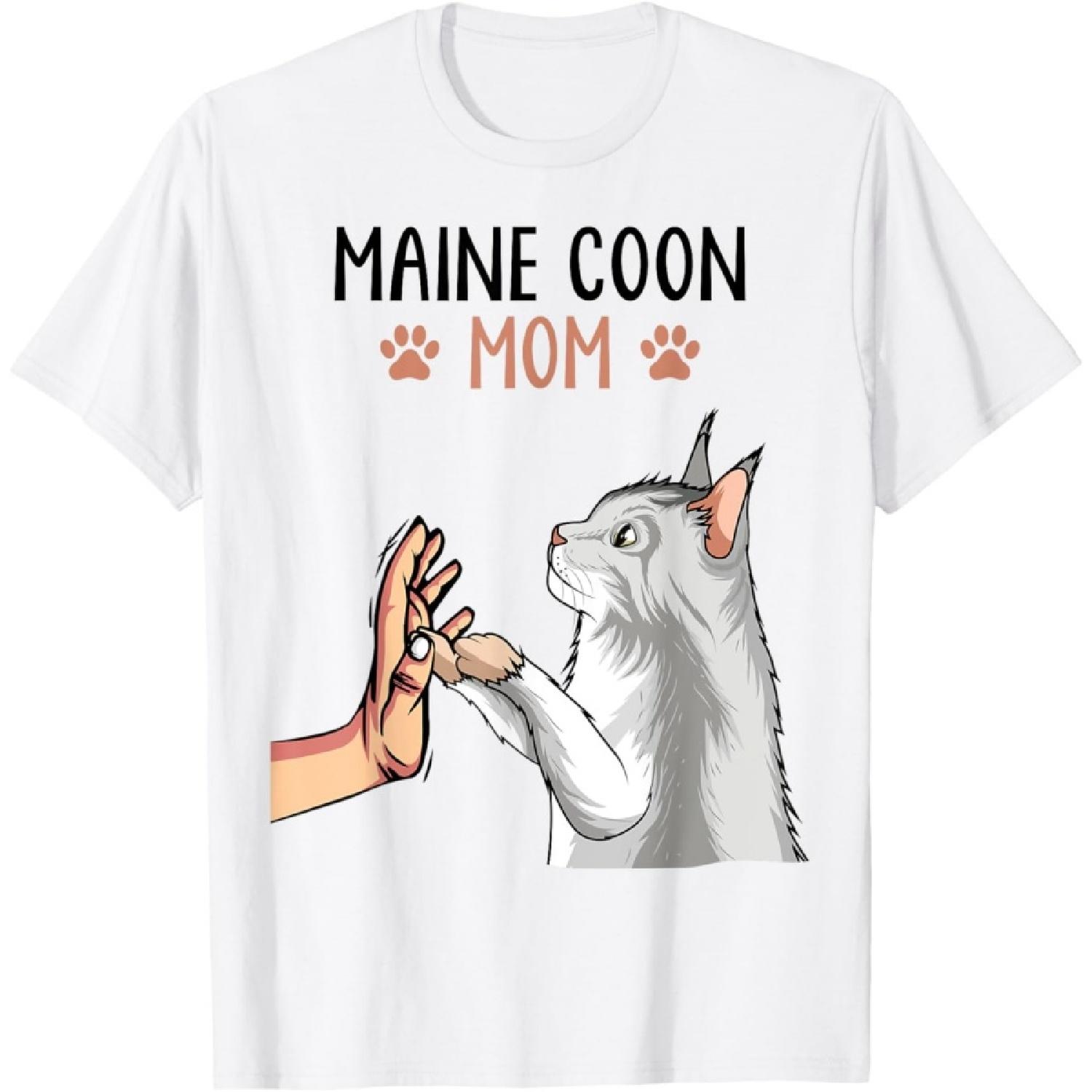 Maine Coon Mom Cat Owner Lovers T-Shirt S