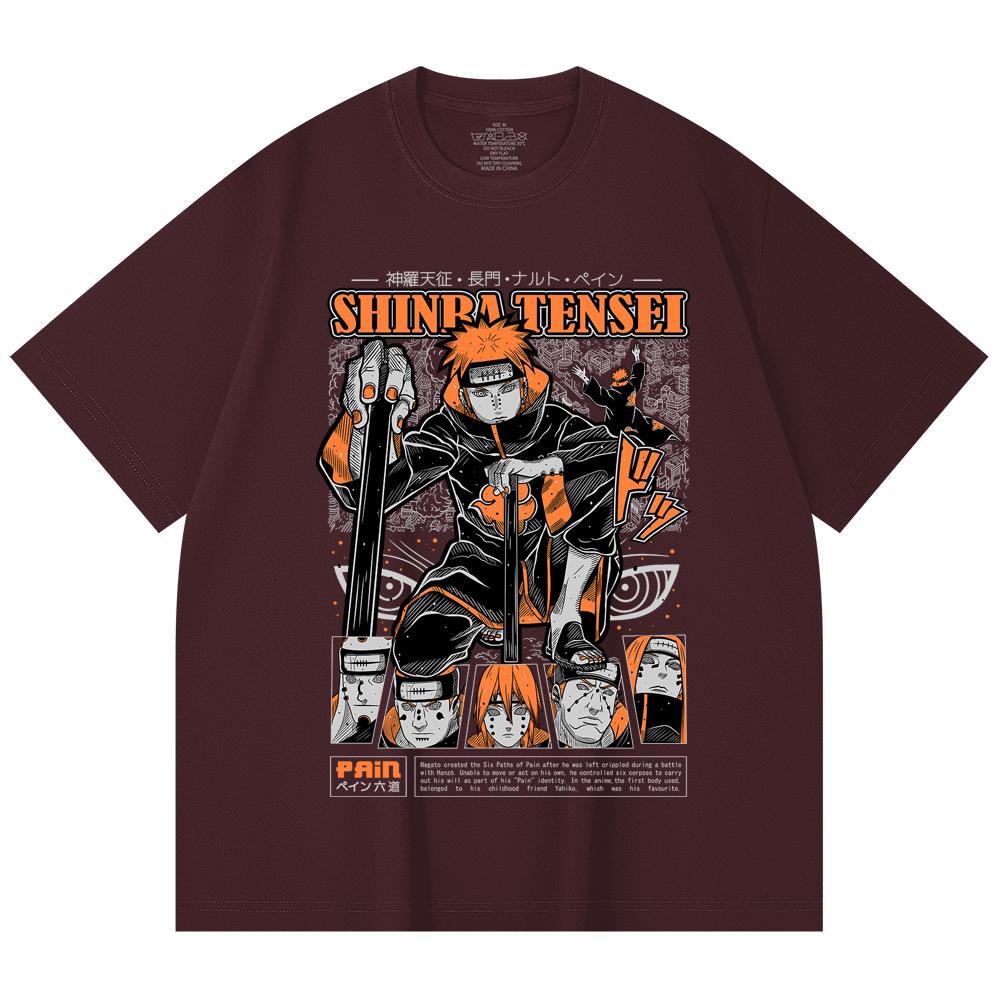 

230 Gsm 100% Cotton Naruto V21 Pain Print Unisex Heavy Cotton T Shirt 2XL