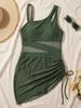 Women's Swimwear Solid Color Mesh Patchwork Bikini Beach Suit Bathing Suits