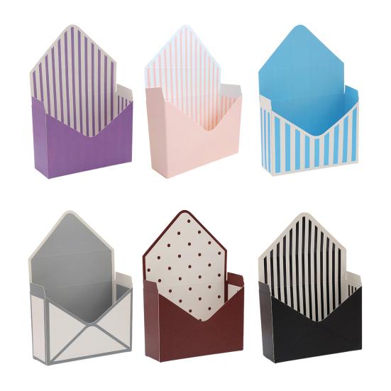 Valentine's Day Floral Envelope Box Florist Bouquet Packaging Box Flower Wrapping Paper Gift Bag Small Folding Envelop Gift Box for Mother's Day