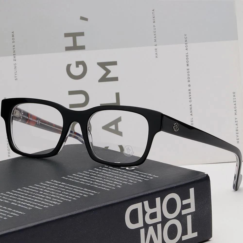 Moncler Eyeglass Frames ML5070 005 Black Square Horn-rimmed