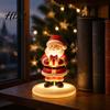 Indoor Festive Atmosphere Decor Santa Claus Figurine with Warm LED Light Christmas Glowing Tabletop Night Gift for Light Decor Holiday Desktop