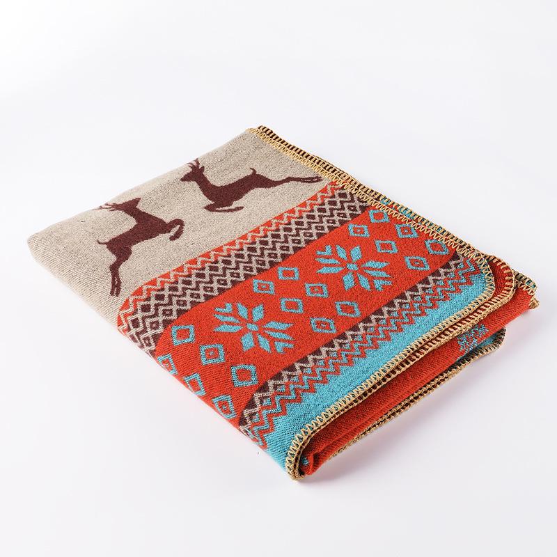 Ethnischer Stil Doppelseitiger Kaschmir-ähnlicher Schal Umhang für Herbst und Winter