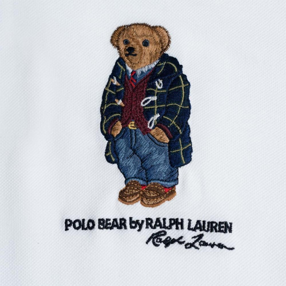 Polo Ralph Lauren SS25 Bear Pattern Straight Cut Short Sleeve Polo Shirt Men tops White 710766441-002