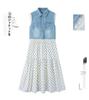 Women's Retro Denim Jacket & Polka Dot Slip Dress Set - 2025 Summer Fashion N66101