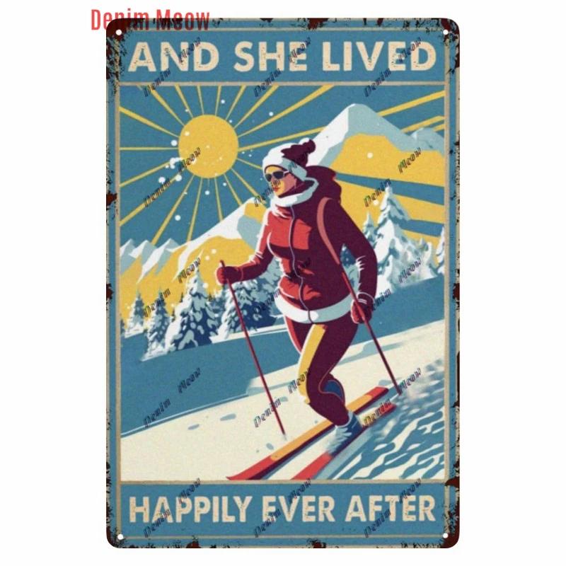 Vintage Ski Patrol Metal Poster, Retro Apres Skiing Tin Sign, Outdoor Winter Sports, Ski Team Printing Decoration, Plates, WY262