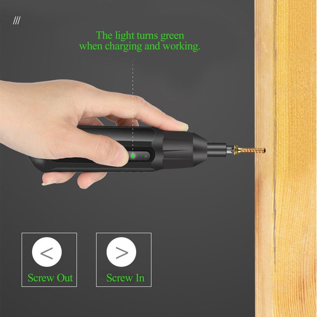 Mini Electric Screwdriver Set USB Rechargeable Cordless Electric Screwdriver Handle Drill with 36+1 Bit Set  DC 3.6V