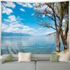 Flower Plant Mountain Forest Waterfall Scenery Modern Garden Wall Hanging Home Living Room Decoration Lake View Tapestry