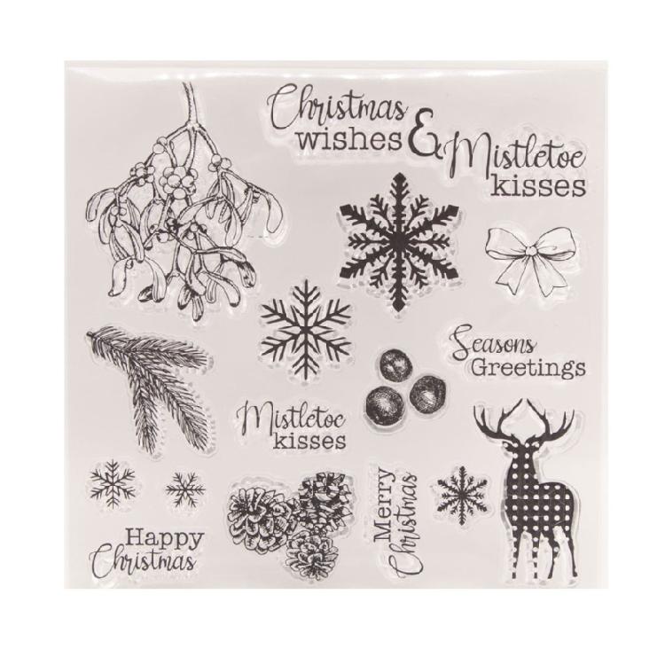 Clear Silicone Stamper Christmas Stamper Silicone Seal Stamper for Seal Envelope Card Scrapbooking Card Making Journal 1