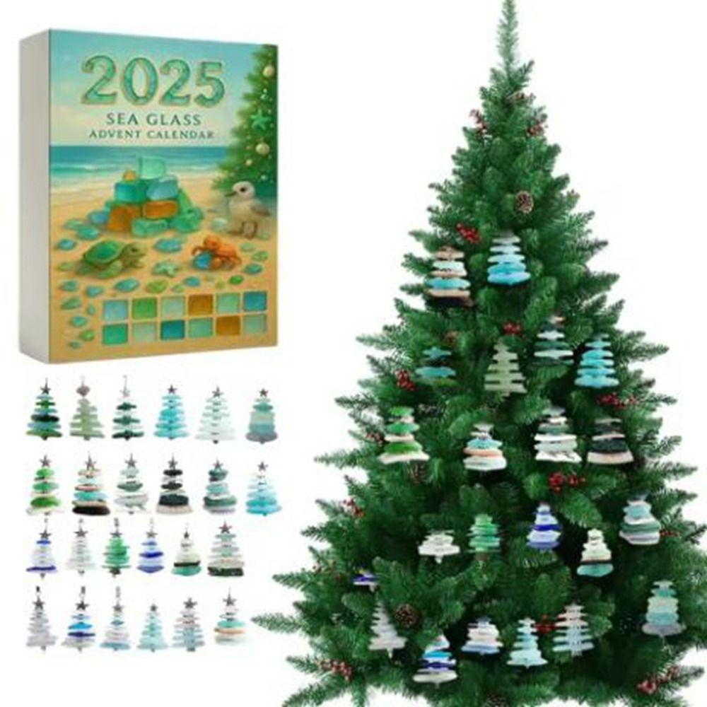 Acrylic Christmas Countdown Calendar Tree Shape Xmas Tree Pendant  Centerpiece