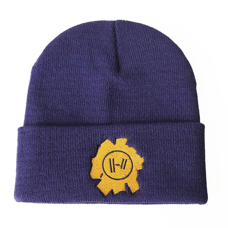 Trendy twenty one polits Band embroidered knitted hat, woolen hat, hip-hop pullover hat