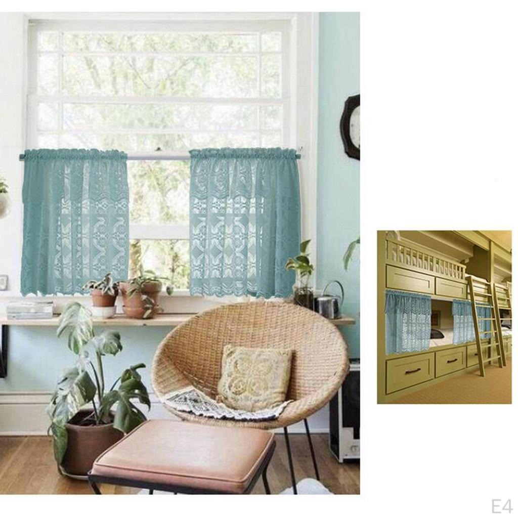 1 Panel Embroidered Lace Kitchen Bedroom Tier