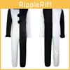 Scary Terrifier Halloween Clown Cosplay Costume For Adults High Quality Black And White Jumpsuit