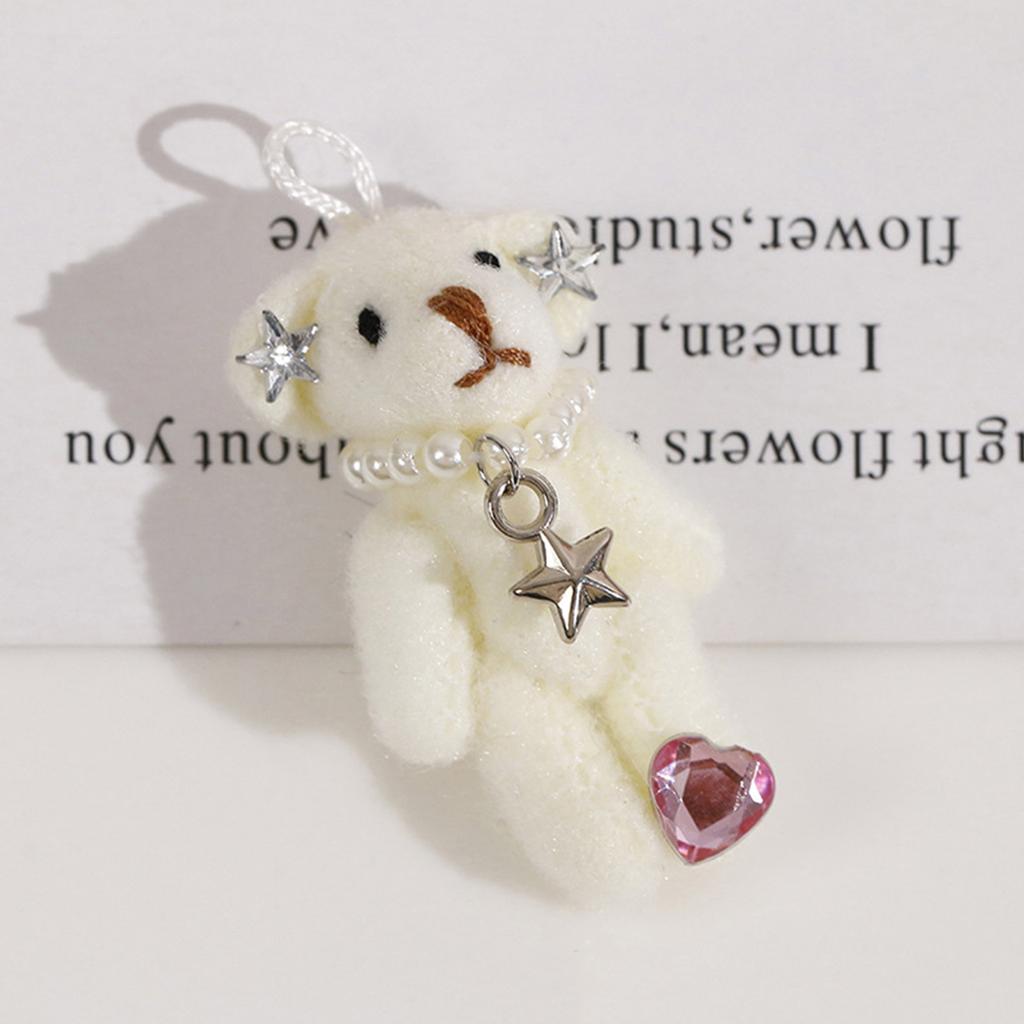 Cartoon Bear Shape Dolls Bag Pendants Bag Charm Plush Keychain Pendant Plush Material Backpack Pendant Gift for Girls