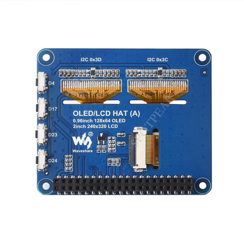 Raspberry Pi Triple Screen Kit: 2" LCD IPS, 0.96" Blue OLED, Dual Sub-Screen GPIO Expansion Board