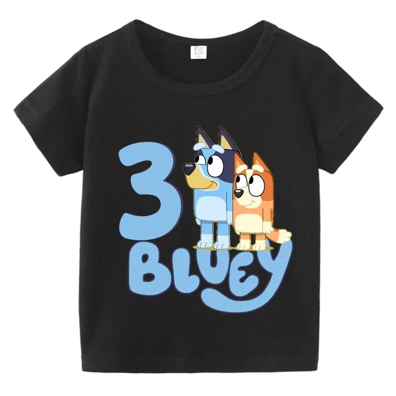1-9 Years Birthday Girls Boys Cartoon Print T-shirt Cartoon Dog Cute Kids Clothes Summer Children T-Shirts