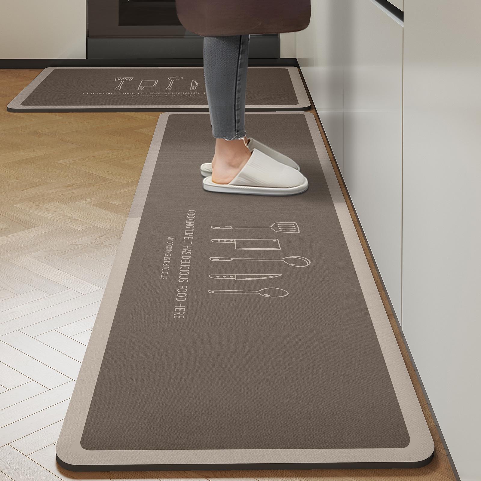 

Нескользящий коврик для кухни, впитывающий масло, устойчивый к грязи и износу, простая в уходе подложка для ног с диатомовой грязью. 60x180cm