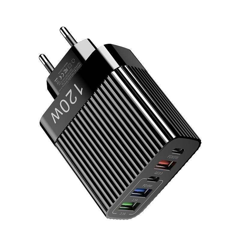 5 Ports USB Charger Fast Charging PD Type C Wall Charger for IPhone 16 15 Samsung Xiaomi Huawei USB C Phone Charger Power Adapter
