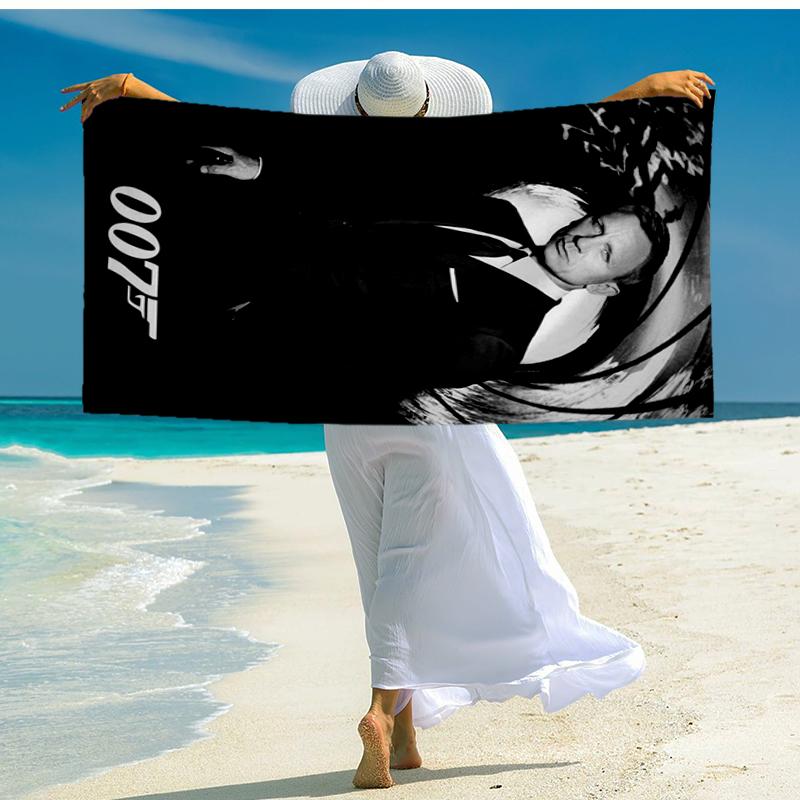 Ultra-Soft Beach Towel with 007 James Bond Theme,Ideal for Pool - Camping, Diving - Perfect Travel Essential, Vibrant Beach Towel.