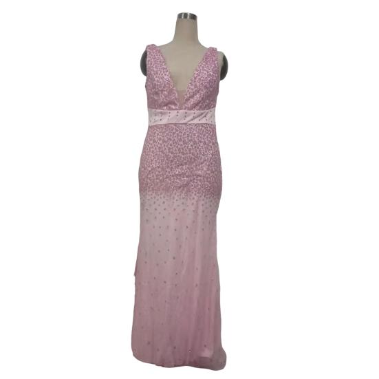 Ženy Večerní šaty Výstřih Síťovina Patchwork Flitr Bez rukávů Dělený lem Mořská panna Tvar Slim Fit Ples Party Banket Nevěsta Maxi šaty