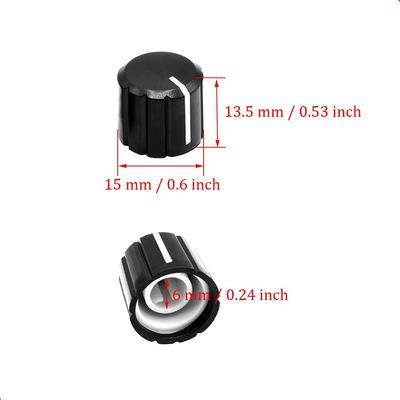 10Pcs 6mm D Type Potentiometer Control Knobs, Plastic Volume Audio Mixer Bass Tone Rotary Knob,for Encoder Electric Guitar Speaker Board DJ