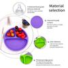 2021 New Kids Dish Meal Tray Children Silicone Food Plate Fruit Vegetable Baby Food Non\-slip Tray