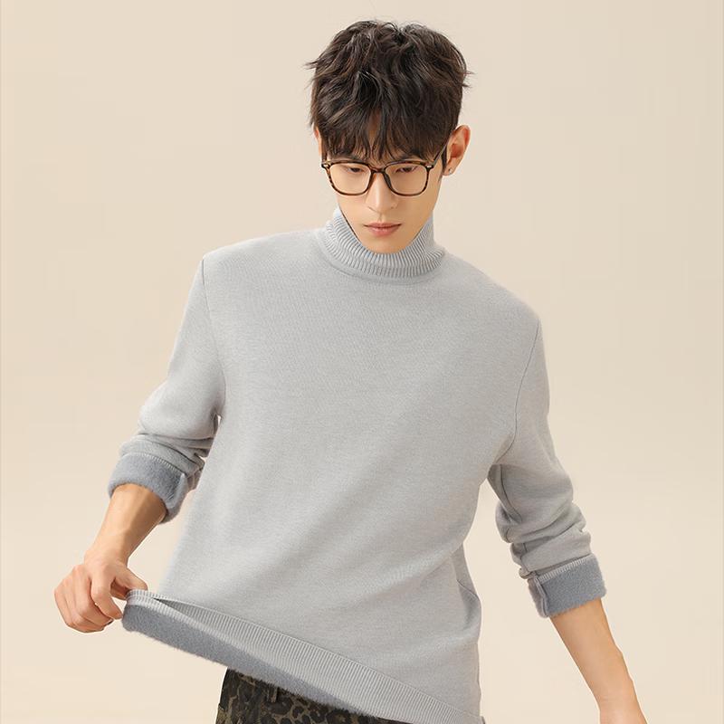 GENIOLAMODE Men's Winter Turtleneck Thermal Knit Sweater