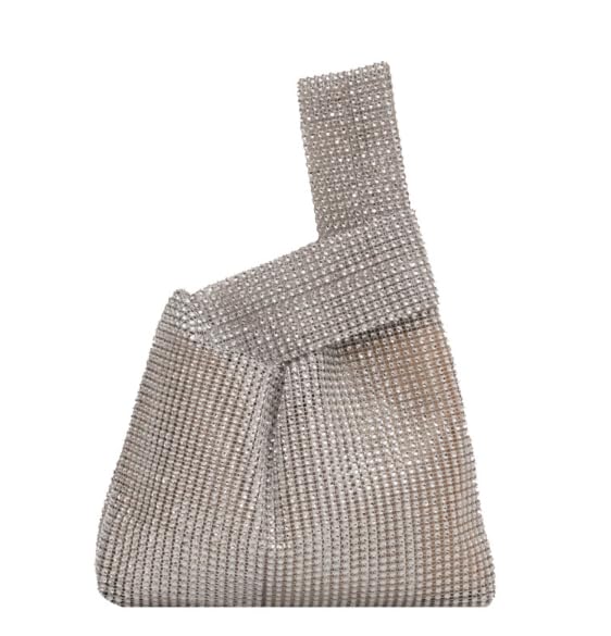 

Tote Stylish Wedding [MELTIME] Women s Bag, Tote, Sub-Bag, Handbag, Trendy, Stone, Glitter, (Silver)