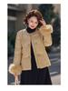 Women's Winter 2025 Jacquard Fox Fur Down Jacket - Short, Round Neck, White Duck Down, New Chinese Style Mother's Coat