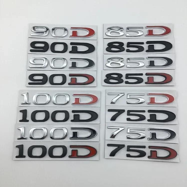 mghxj4 For Tesla MODEL 3 S X Y 75D 85D 90D 100D Rear Boot Trunk Tailgate Emblem Badge Sticker 3D Metal Car Styling Accessories