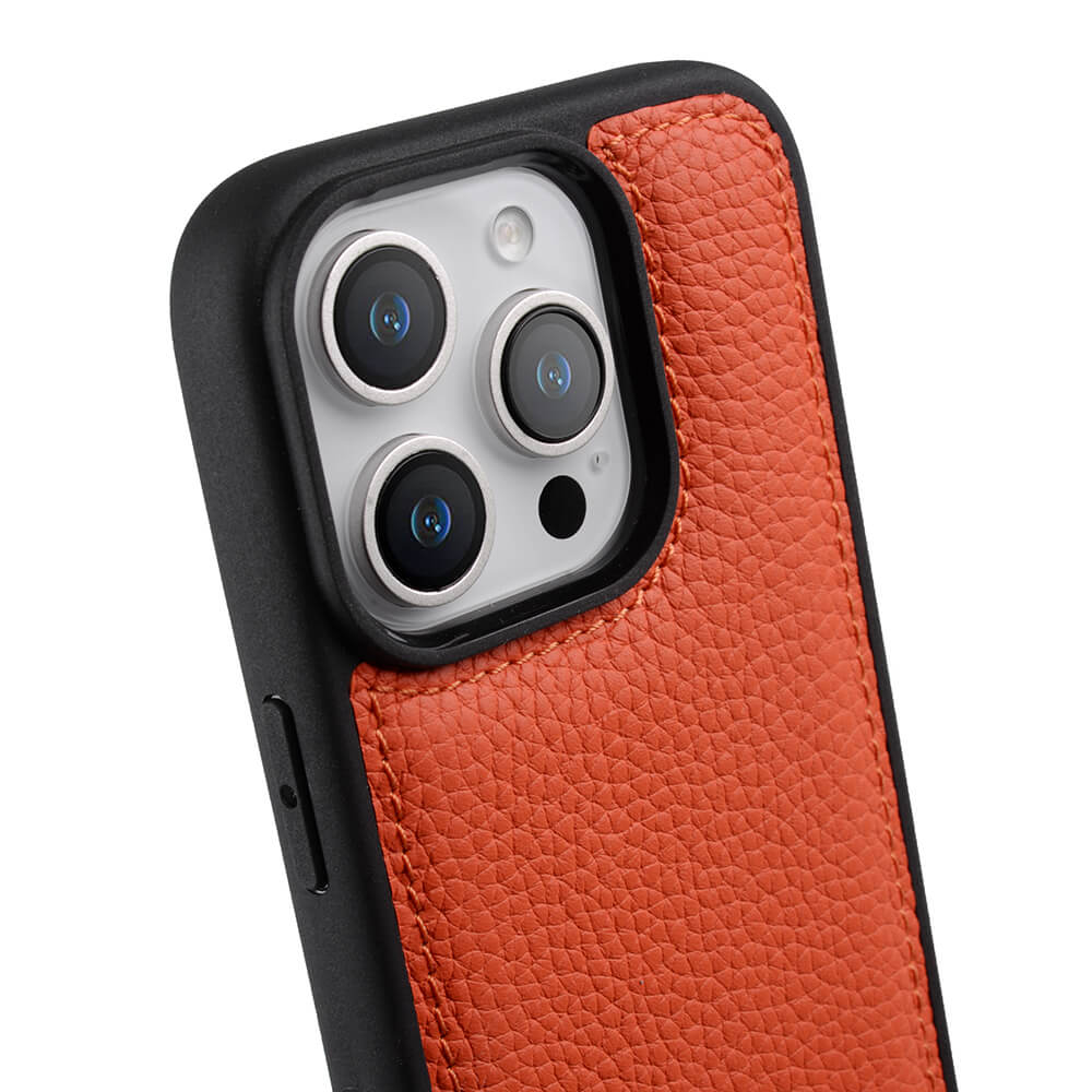 MELKCO Custodia per iPhone 16 Pro Rivestita in Vera Pelle Bovina Copertura per Telefono in PC